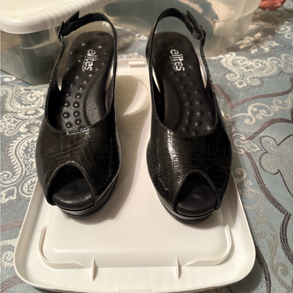 Black Peep Toe Women's Shoes